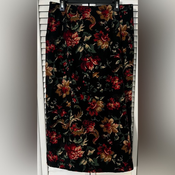 Vintage Briggs New York Floral Print Long Skirt - Picture 1 of 5
